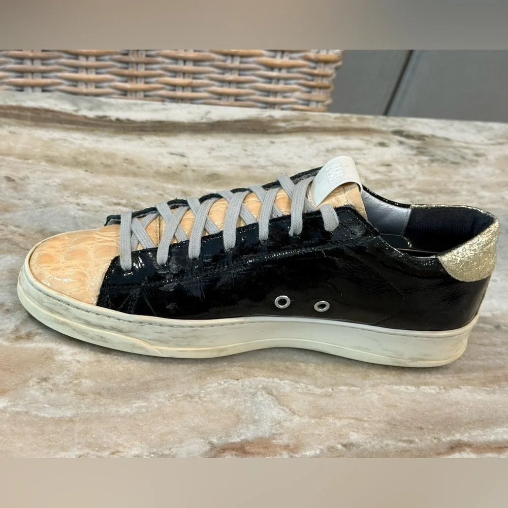 Women’s P448 black patent/tan croc sneakers- Size 39 - Picture 6 of 10
